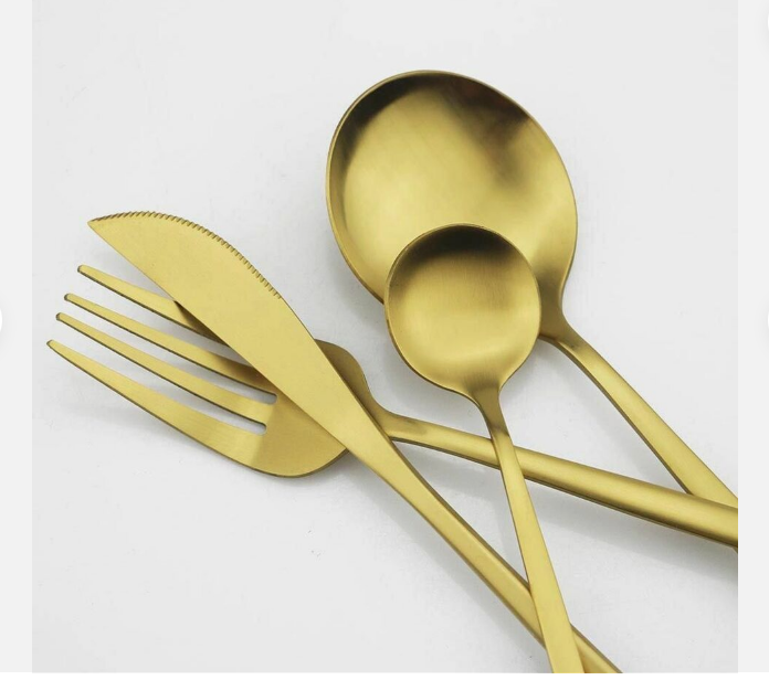 OrléneSet — Matte Titanium Flatware Set with Minimalist Design