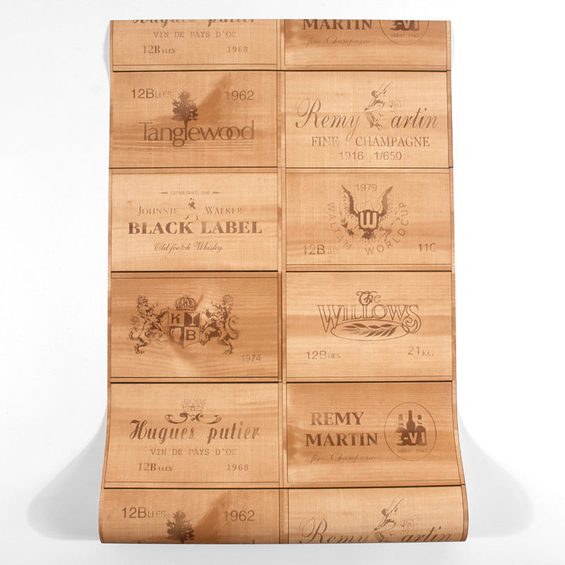 3D Printed Wood Wallpaper Vintage Wine Barrels Non-Pasted Wall Decor, 20.5" by 31', Industrial Yellow Vinyl by Taavita
