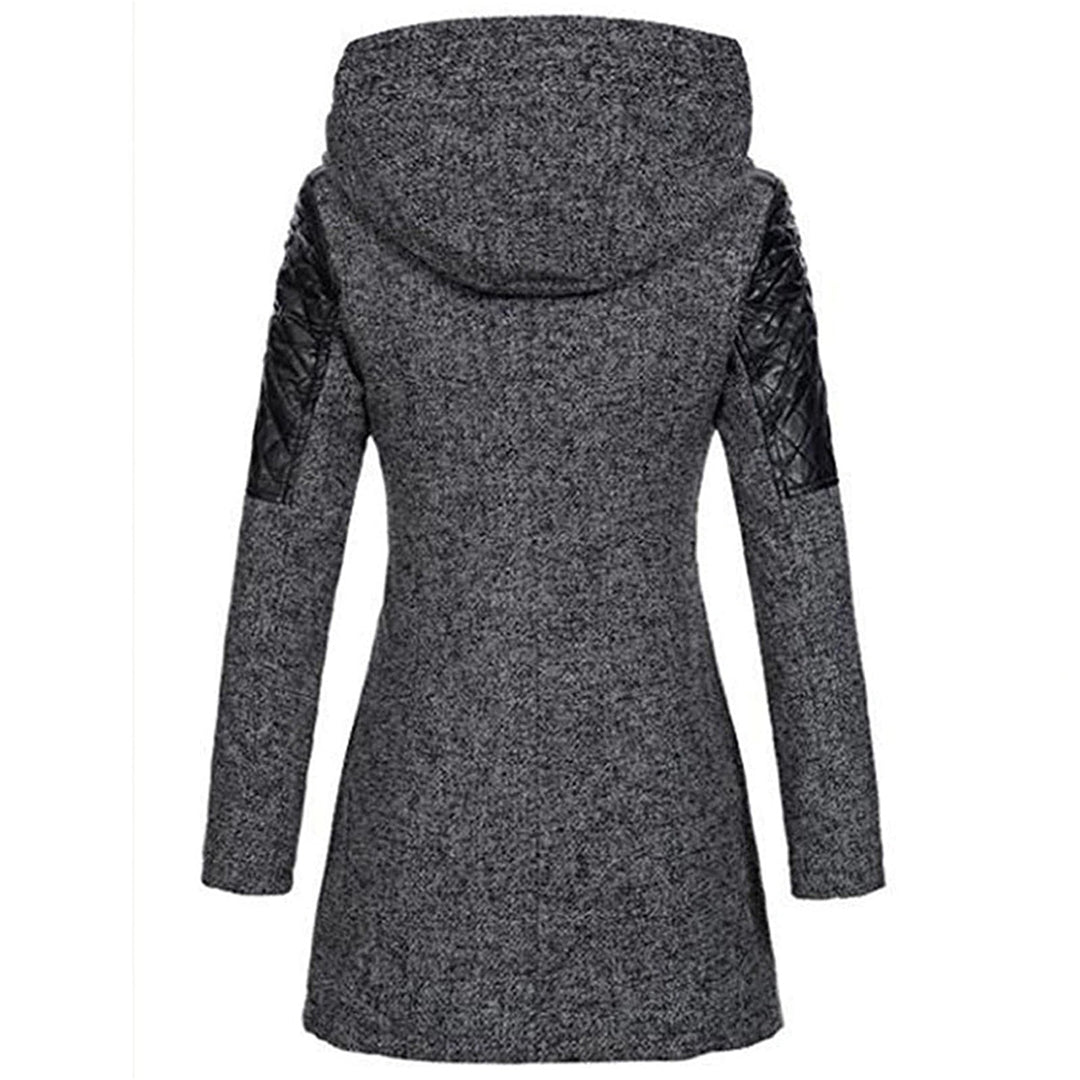 Women’s Long Winter Coat | Wool-Blend with Quilted Sleeves | Windproof & Durable | Comfortable Fit