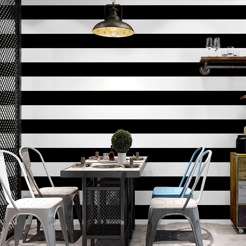 Simple Wide Stripes Non-Pasted Wallpaper for Coffee Room and Dress Shop, 33-foot x 20.5-inch Clearhalo 'Modern wall decor' 'Modern' 'Wallpaper' Wall Decor' 887815