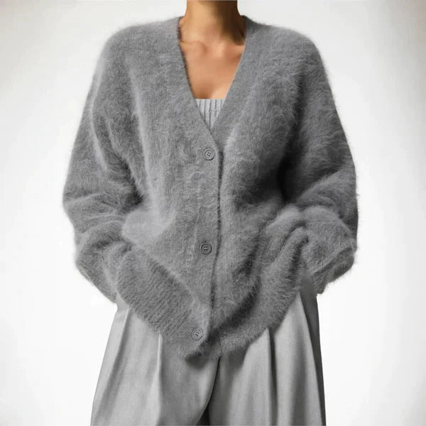 Women’s Cardigan Sweater | Fluffy Oversized Knit | Finest Cashmere | Cozy Comfort
