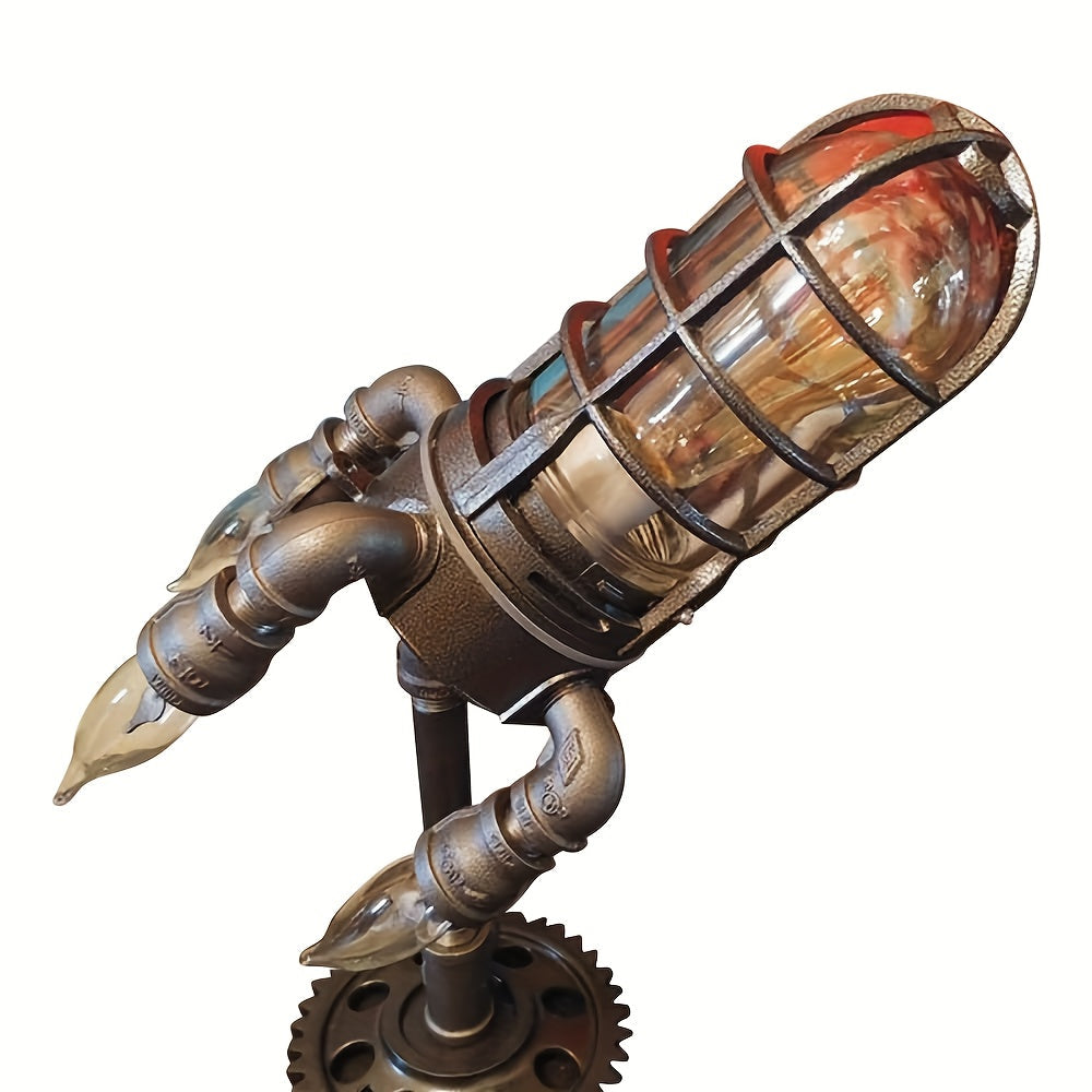 Vintage Industrial Flame Light – Remote-Controlled Table Lamp