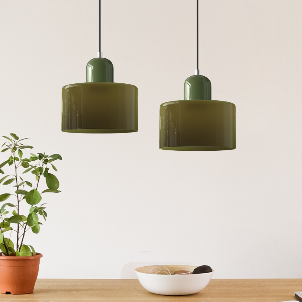 Pendant Light | Bauhaus-Inspired Glass Shade | Adjustable Hanging Length | Easy Assembly