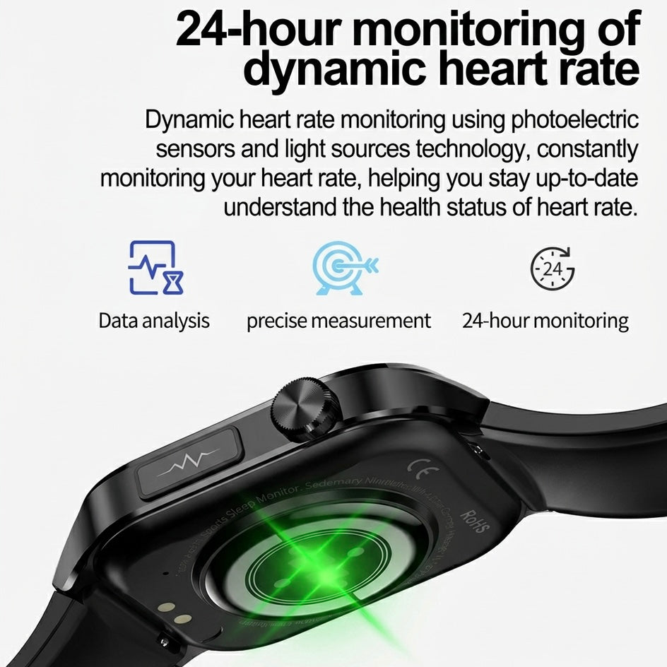 AMOLED Smartwatch with Heart Rate Monitor, Blood Pressure, SOS Alert, IP68, Bluetooth Calling