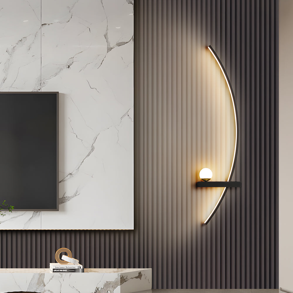 21'' Curved LED Wall Sconce Lighting Lamp with 3 Step Dimming and Warm White Light