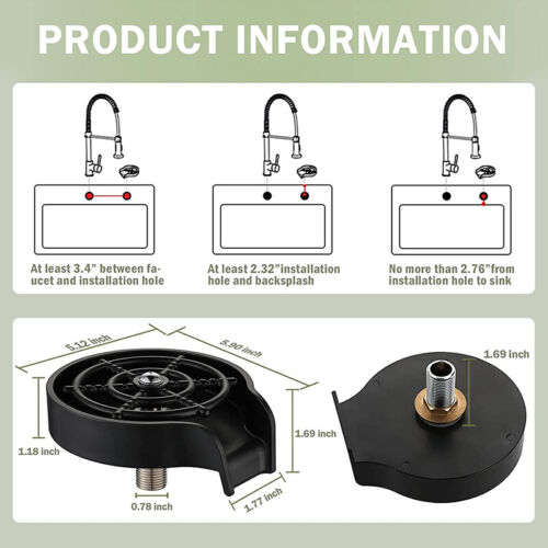 Kitchen Sink Cup Rinser with High Pressure Water Flow