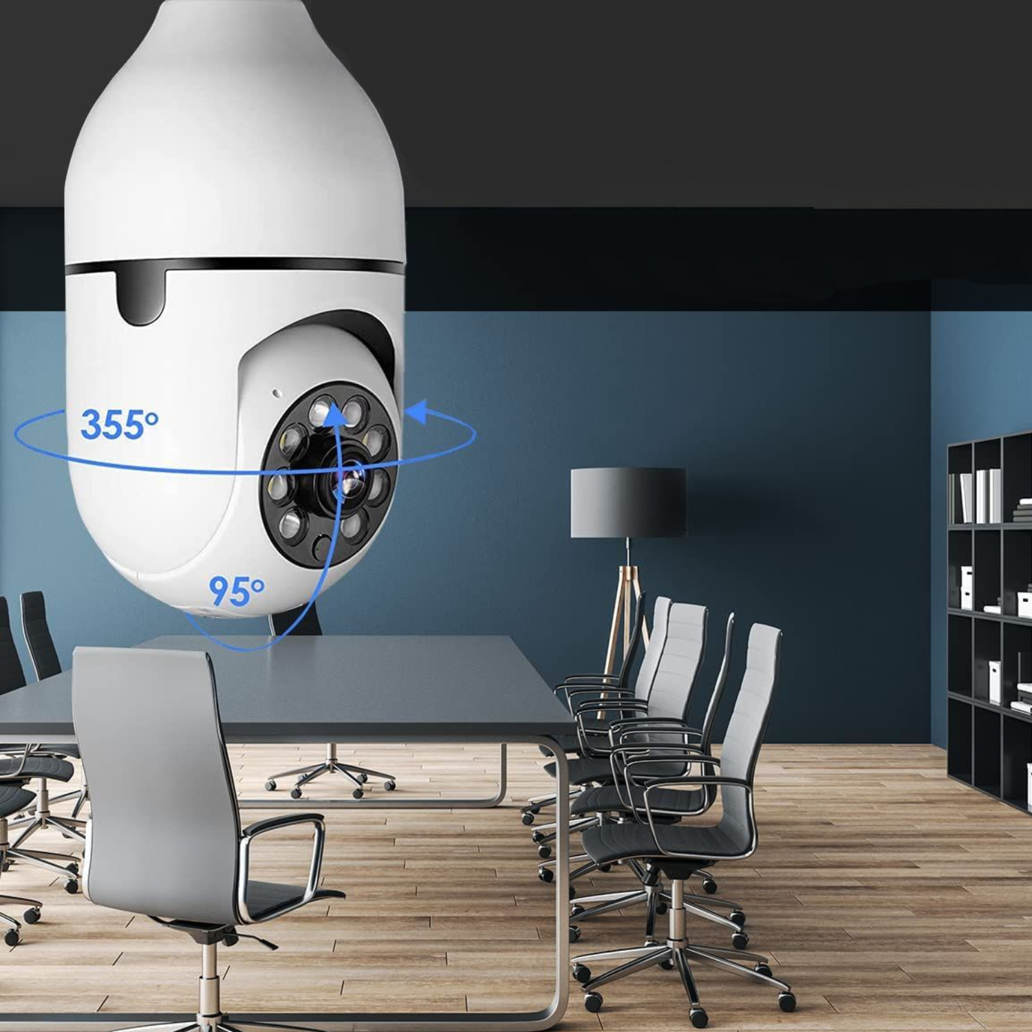 Smart HD Security Camera with Wireless Light Bulb for Indoor/Outdoor Use