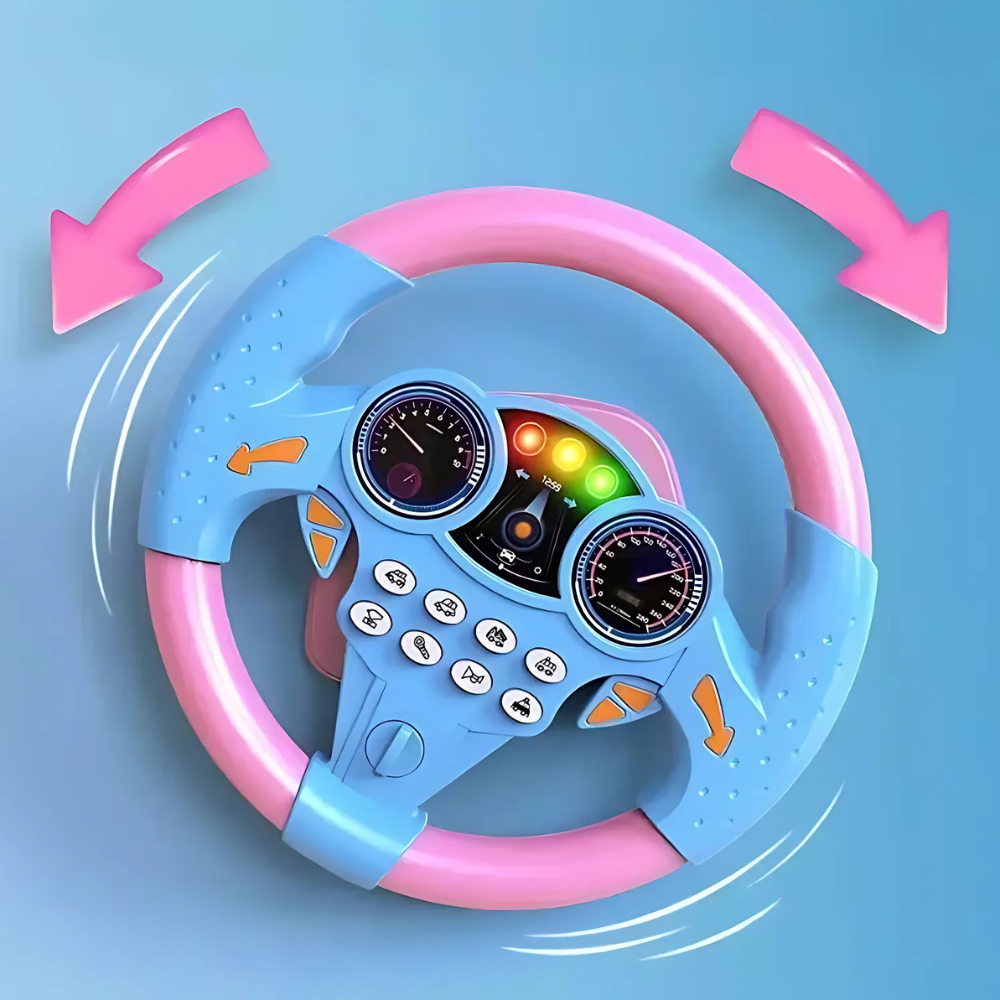 Child's Electric Steering Wheel with Suction Cup Attachment