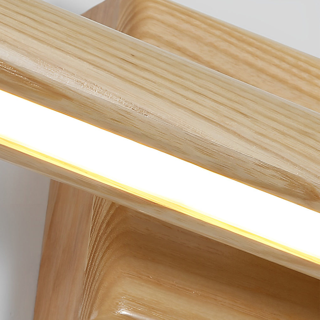 15''/23''/35'' Long Wood Strip 180° Rotatable Dimmable Vanity Light Fixture over Mirror