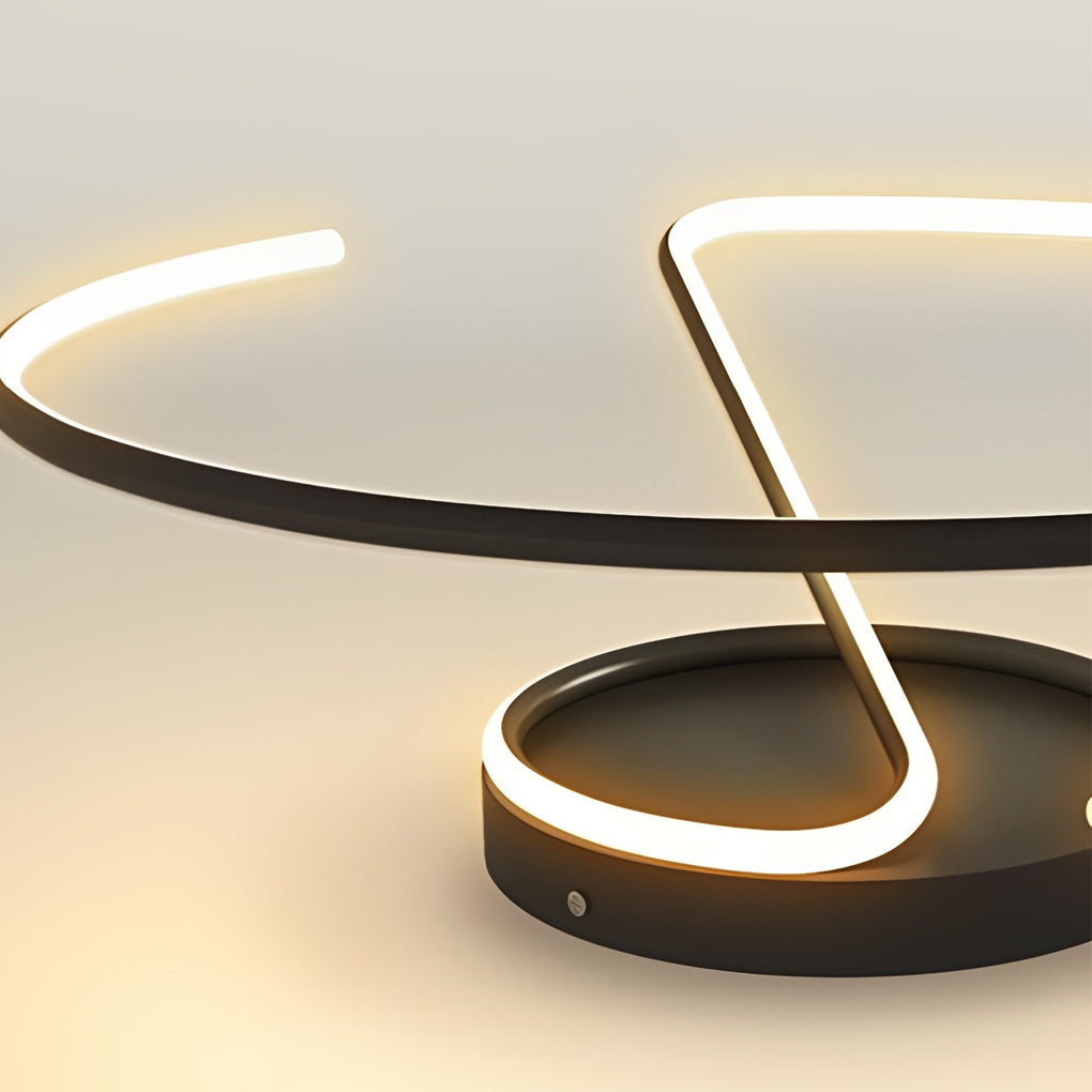 16 inch Circular Modern LED Semi Flush Mount Ceiling Light with Sleek Wire-inspired Design