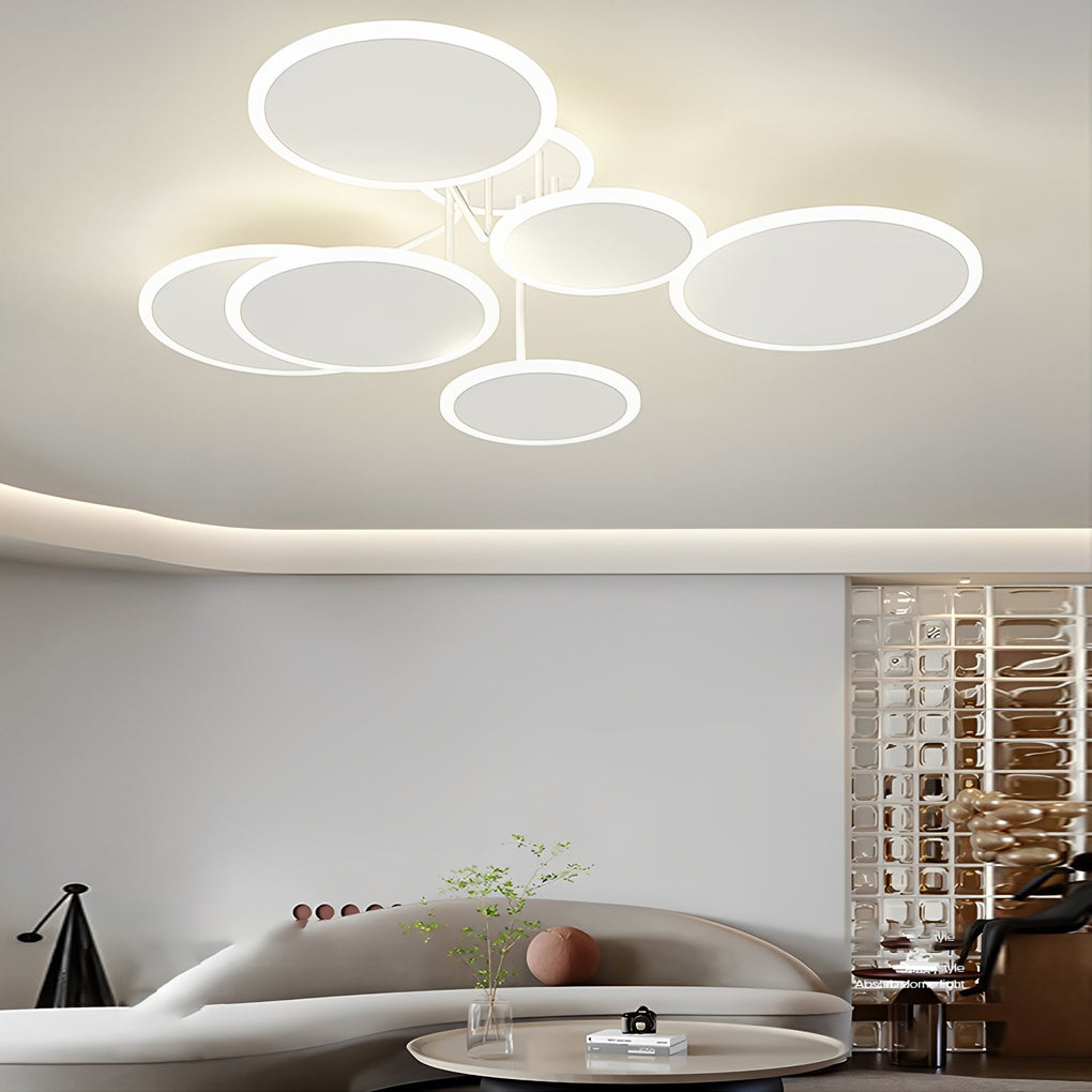2/3/6 Round Three Step Dimming LED Matte White Nordic Ceiling Light Fixture