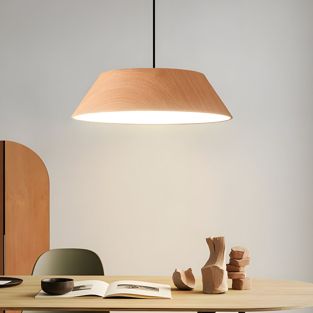 15.74-Inch Round Wood Taavita Style LED Pendant Light