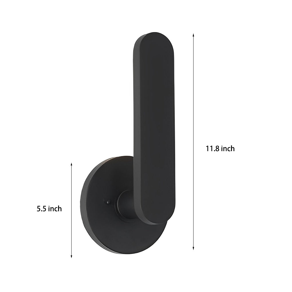 12 in. High Matte Black Aluminum Armed LED Outdoor Wall Light by Taavita