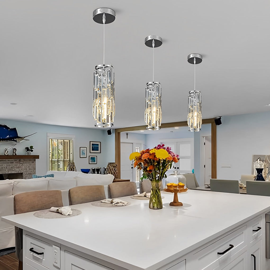 1 Pc Industrial Style Creative Iron Crystal Glass Chandelier Pendant Light