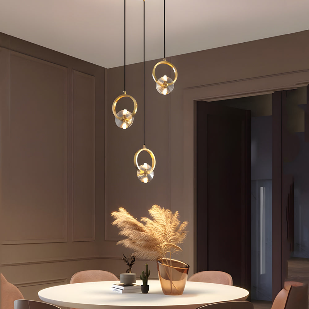 1/3-Light Round Taavita Crystal LED Pendant Light