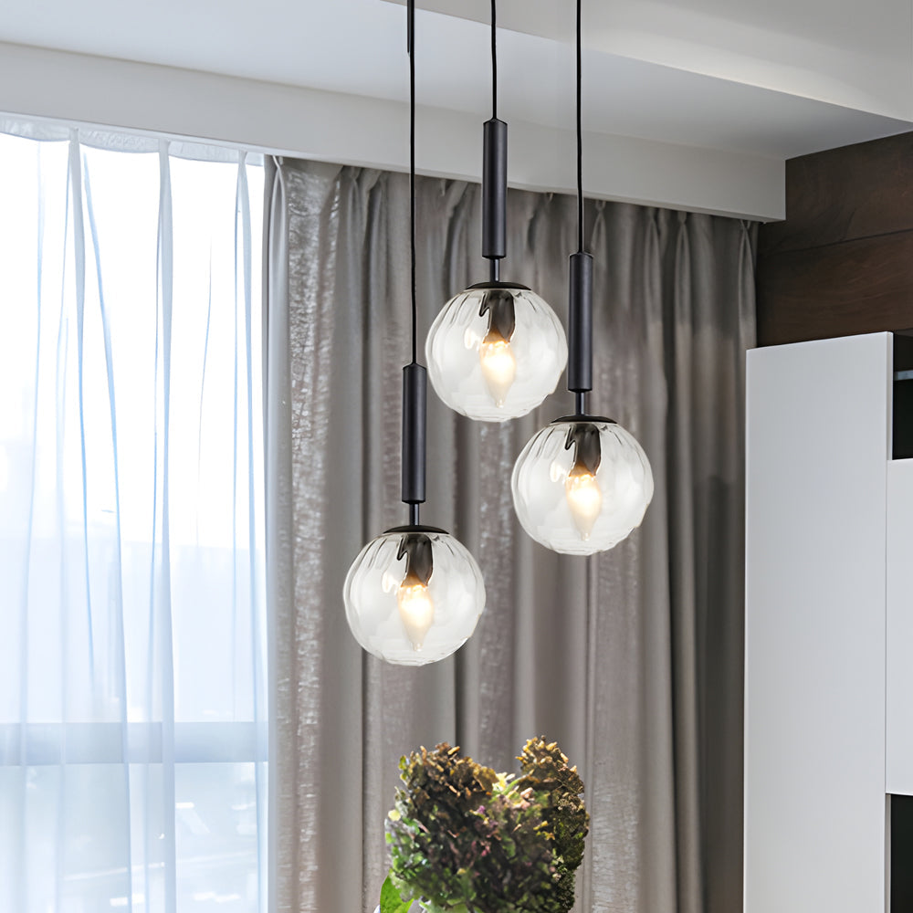 3-Arm LED Pendant Light for Kitchen Island – Modern Hanging Lamp in Black-Gold for Dining Room & Kitchen, Dimmable and Height Adjustable