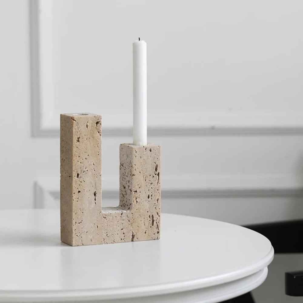 LuxeStone – Elegant Dual Candle Holder for Modern Spaces