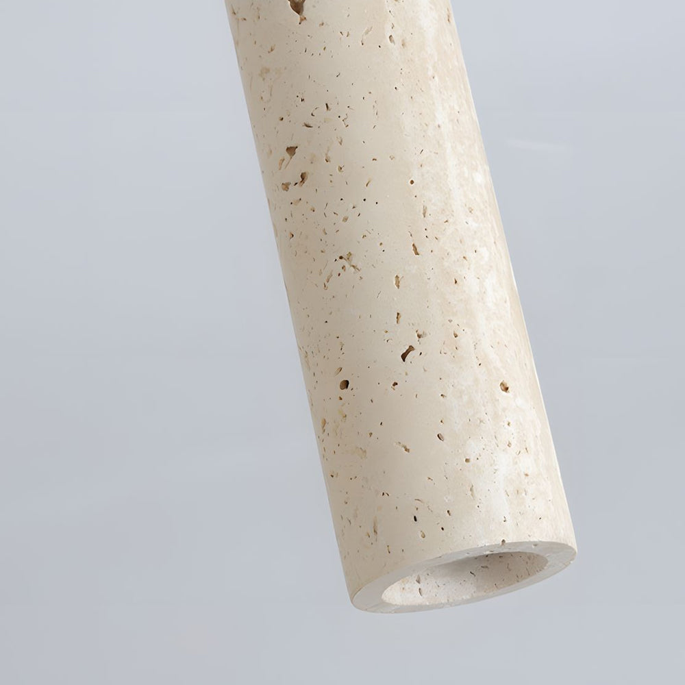 1-Light Modern Yellow Travertine Long Tube Ceiling Lamp for Hallway and Entrance by Taavita