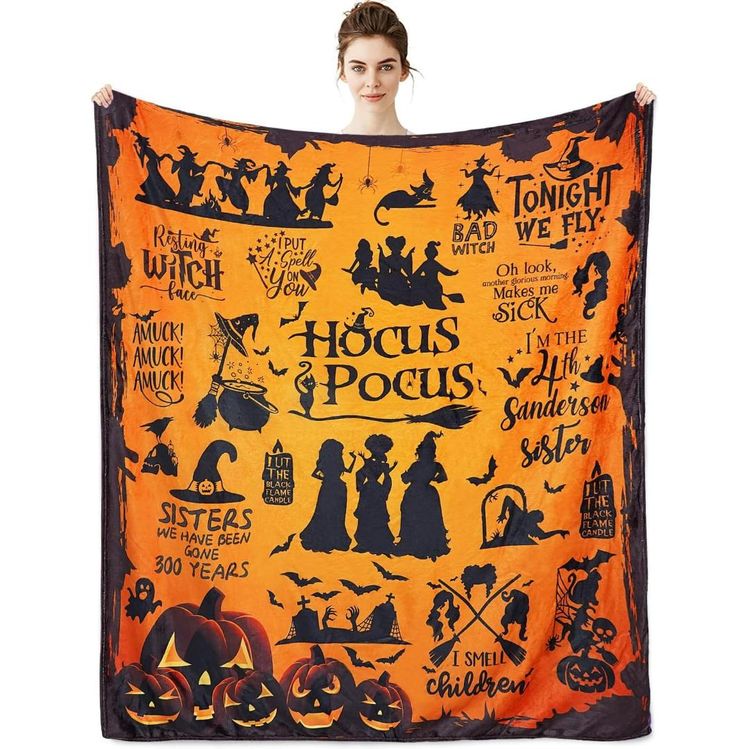 Halloween Pumpkin Pattern Cozy All-Season Stain-Resistant Blanket