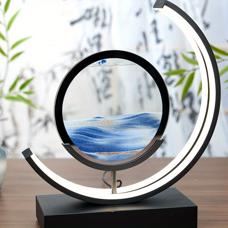 Tranquil Flow Hourglass Lamp – Soothing LED Sand Art Decor