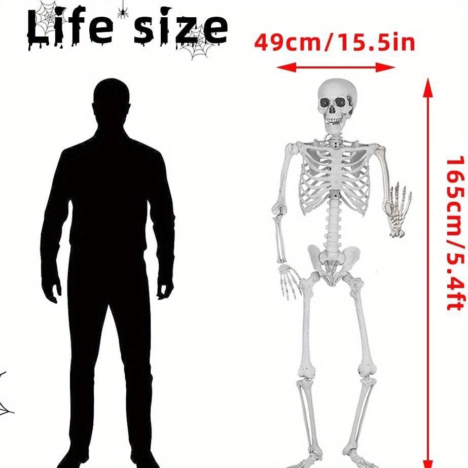 Oversized Halloween Skeleton Decoration with Poseable Joints for Haunted Houses