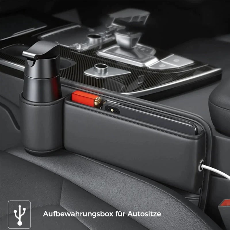 Seat Gap Organizer for Cars with Integrated Cup Holder