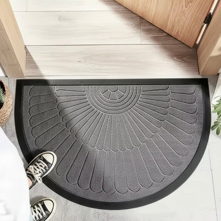 Non-Slip Rubber Backed Half-Round Entry Mat