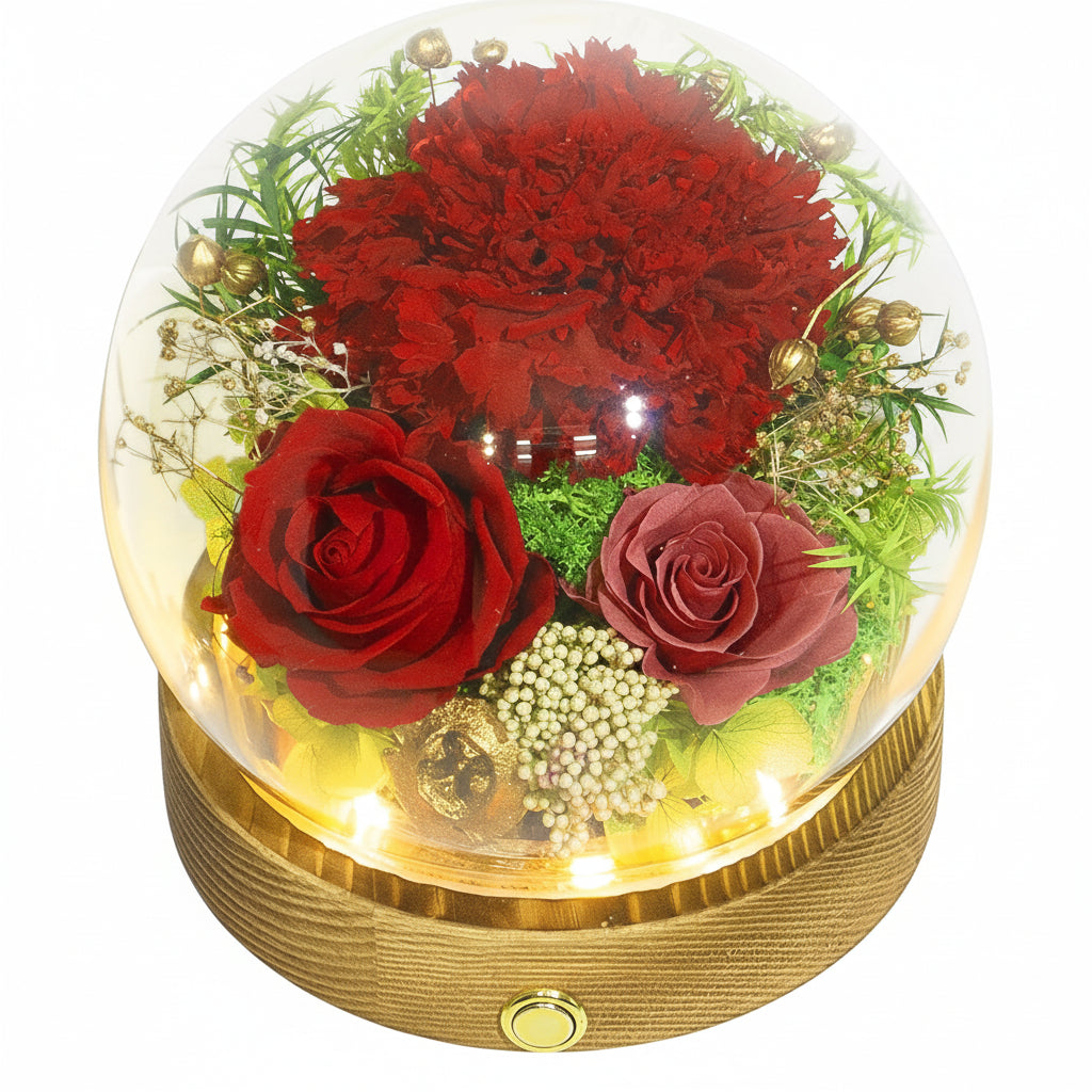 Illuminated Rose Keepsake Dome for Heartfelt Gifting