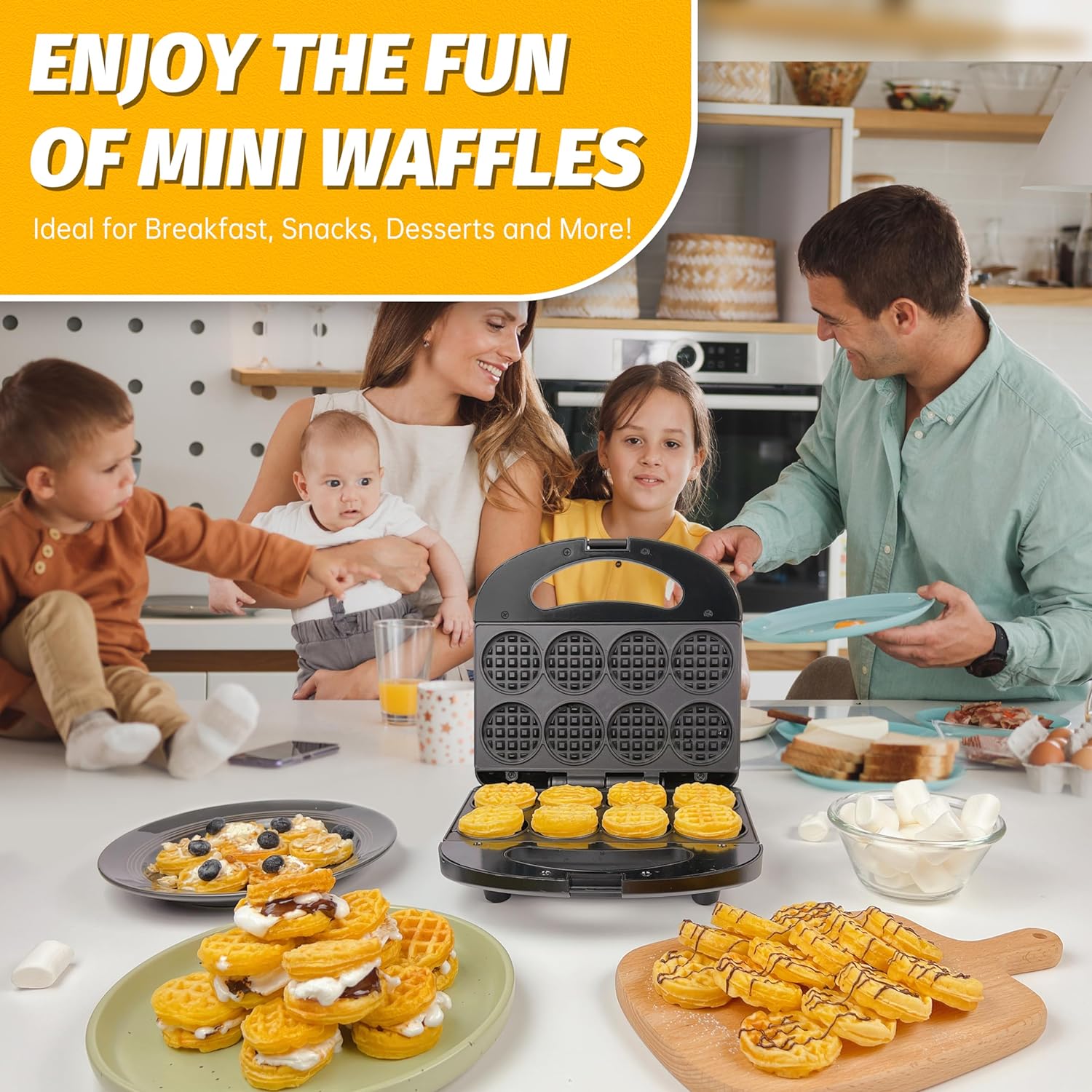 Compact Waffle Iron for Quick Breakfasts