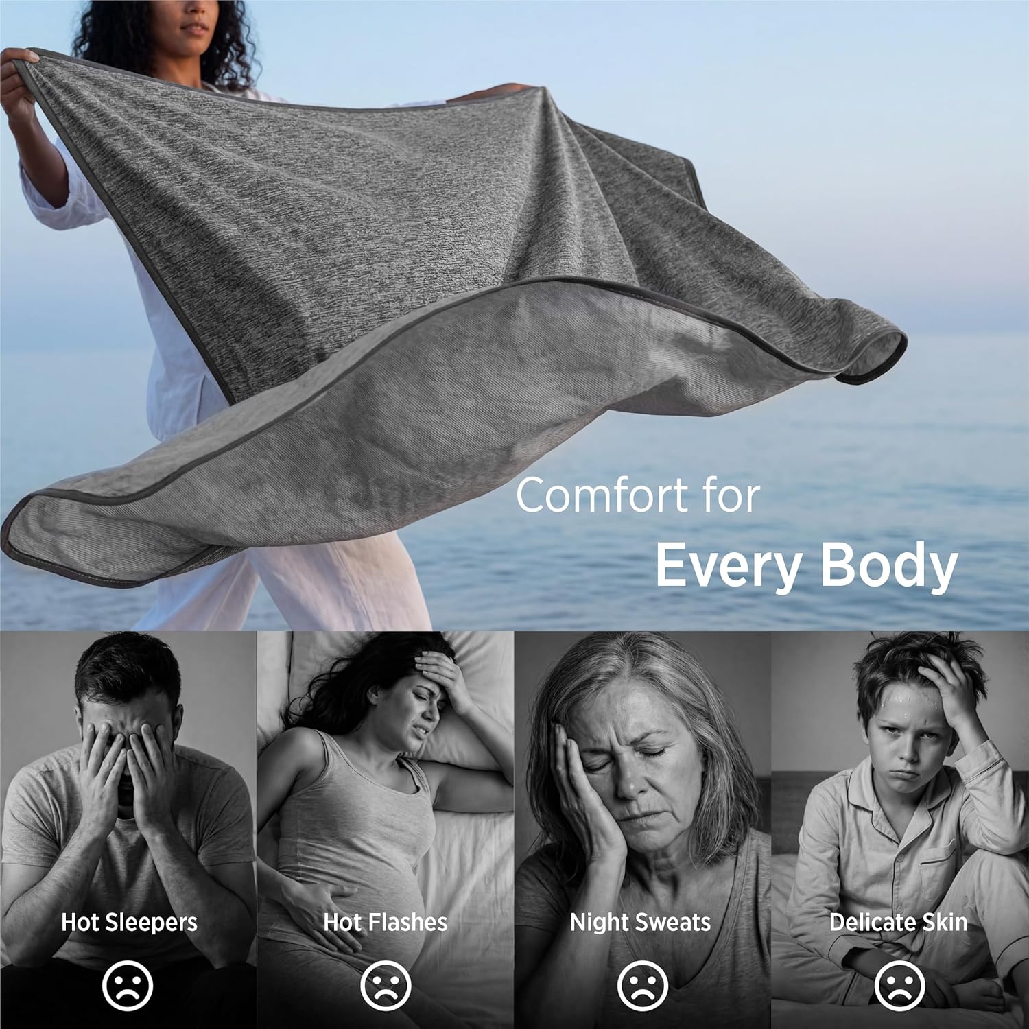 Lightweight Summer Cooling Blanket for Hot Sleepers – Bamboo Rayon Throw
