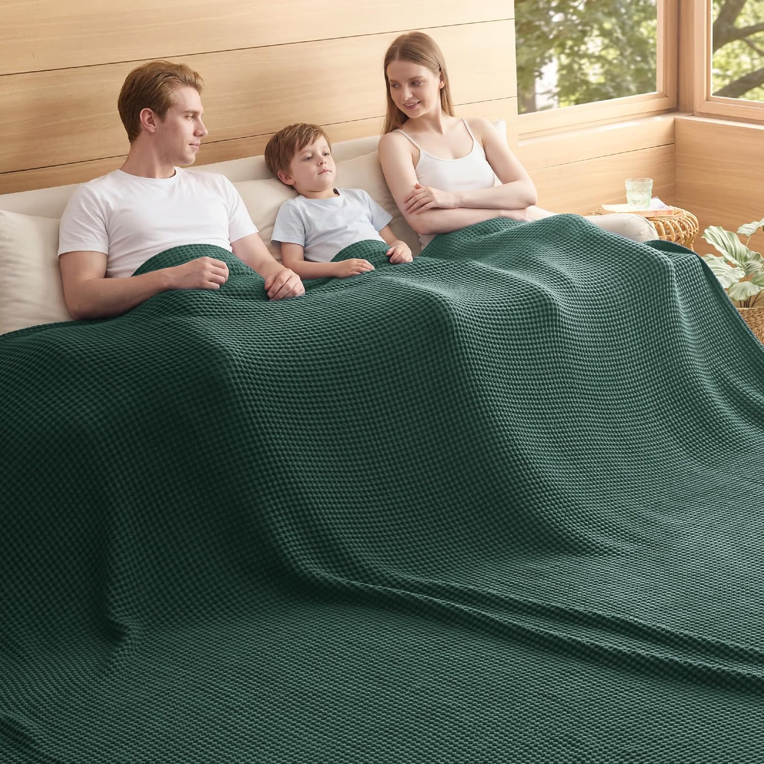 100% Cotton Waffle Weave Blanket | Lightweight & Breathable for All Seasons