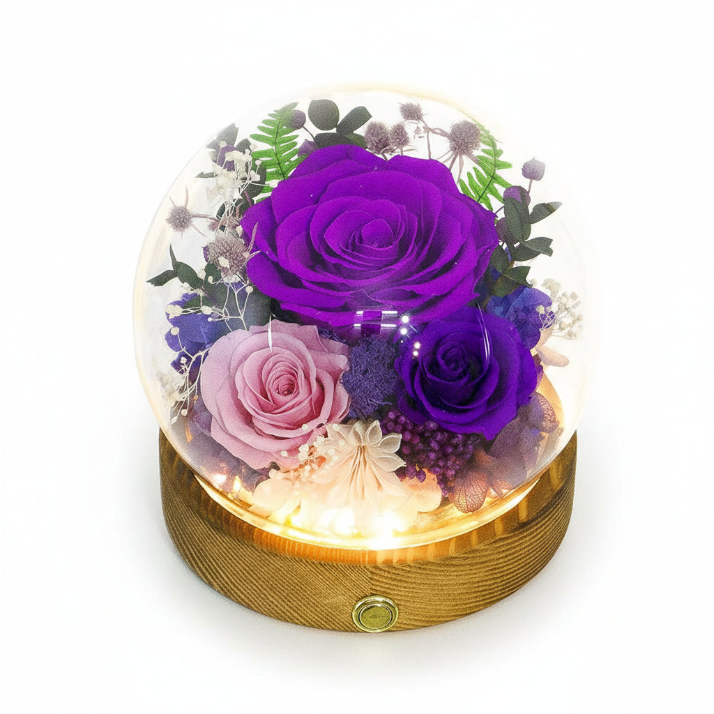Illuminated Rose Keepsake Dome for Heartfelt Gifting