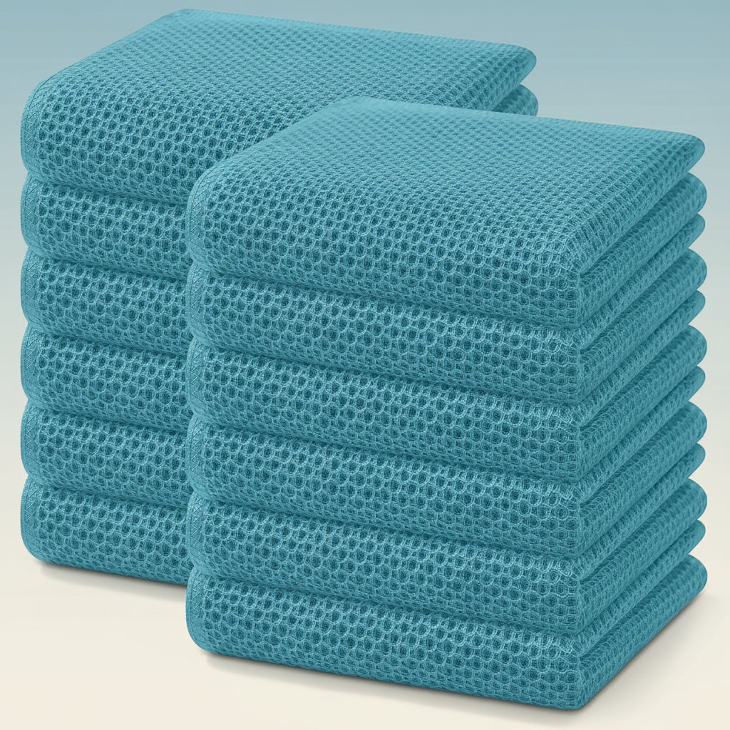 Premium Cotton Kitchen Cloths Set – Highly Absorbent Waffle Texture