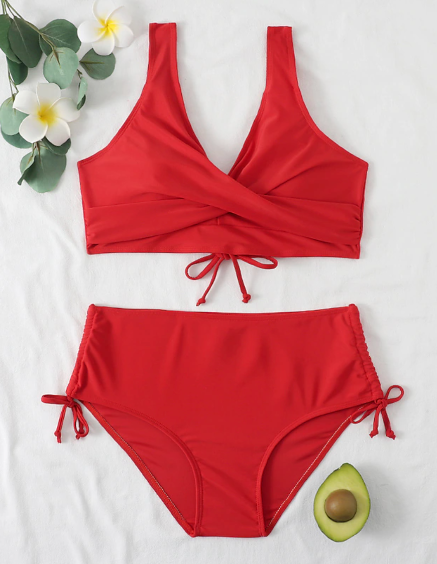 Women’s Bikini Set | Wrap-Front Top & Adjustable Side-Tie Bottom | High Wearing Comfort
