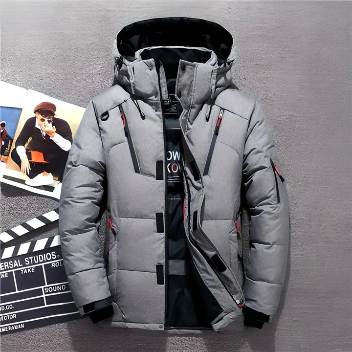 Men's Hooded Insulated Puffer Jacket | Fluffy Thermal Protection & Adjustable Hood | Multiple Zippered Pockets | Durable Water-Repellent Design