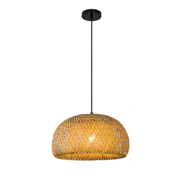 Liora — Handwoven Bamboo Hanging Ceiling Lamp with Warm Ambient Light