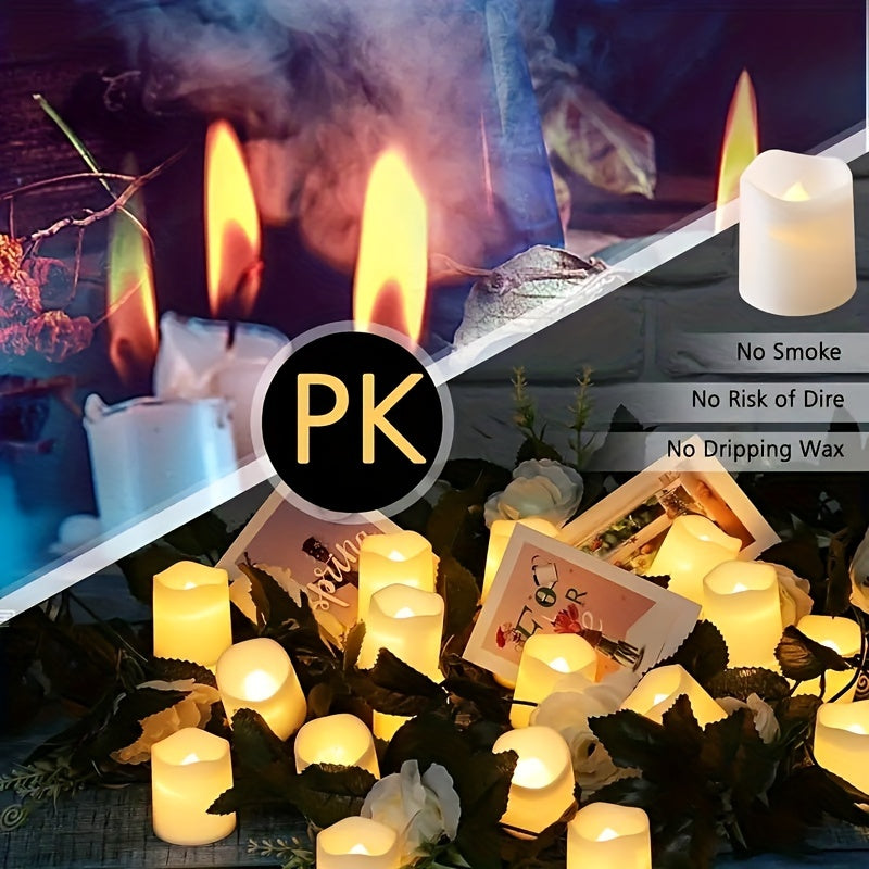 Battery Operated LED Tea Lights Warm White Safe Flame-Free Halloween Glow