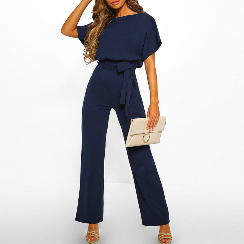 Women’s Belted Wide-Leg Jumpsuit | 100% Cotton | Timeless Design | Comfortable Fit