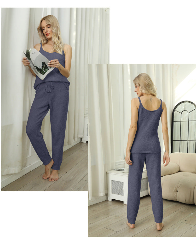 Sleeveless Pajama Set | Soft Fleece | Cozy Warm Comfort | Polyester
