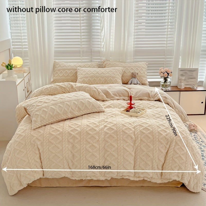 Velvet Quilt Cover Set | Plush Softness | Cozy Warmth All Seasons | Polyester