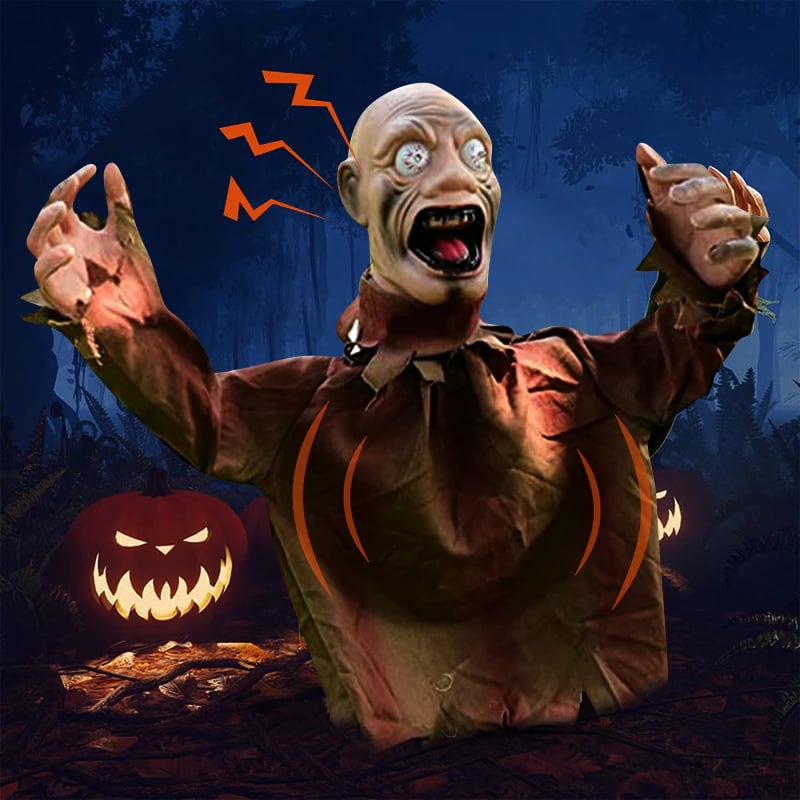 Sound-Activated Swinging Ghost Halloween Decoration with LED Eyes