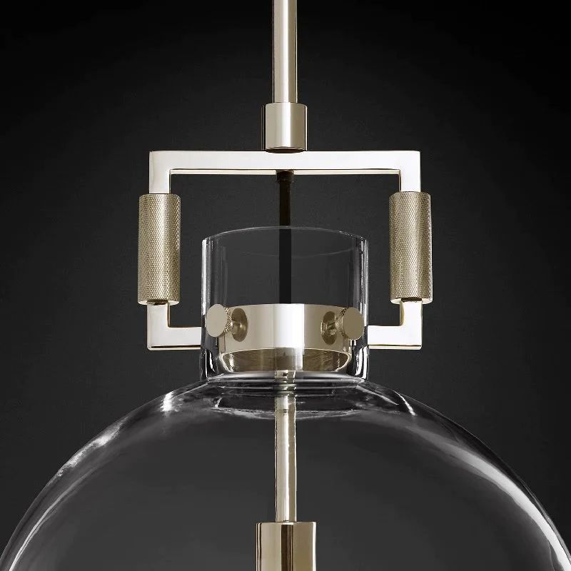 Munda Globe Pendant — Glass and Copper Kitchen Island Light Fixture