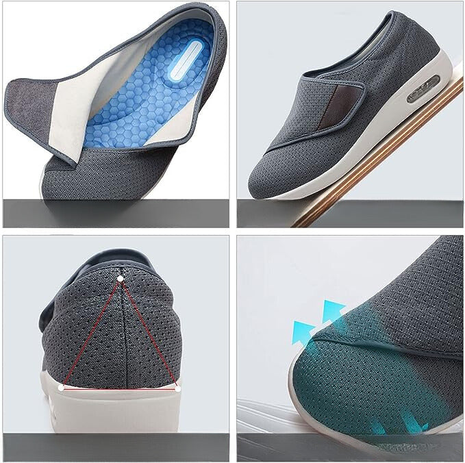 Diabetic Shoes | Extra Wide Breathable Mesh | Removable Memory Foam Insoles | Adjustable Velcro Straps