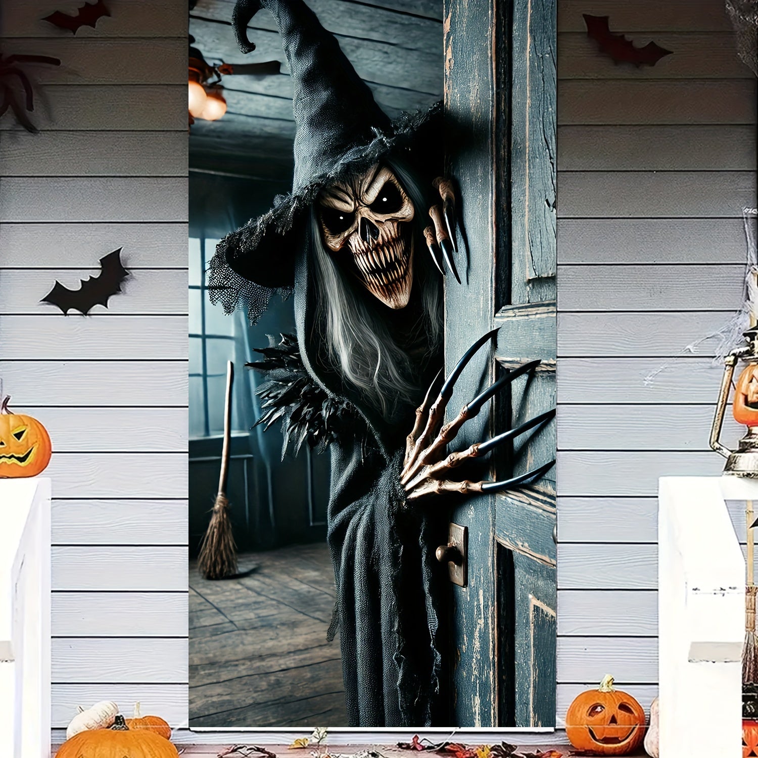 Halloween Witch Door Banner Polyester Entryway Decor for Halloween