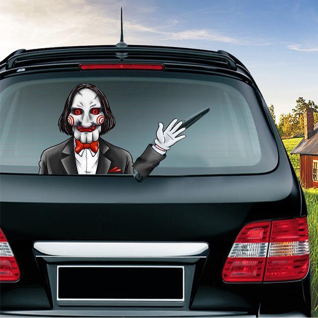 Halloween Car Rear Window Wiper Decal - Weatherproof Spooky Decoration