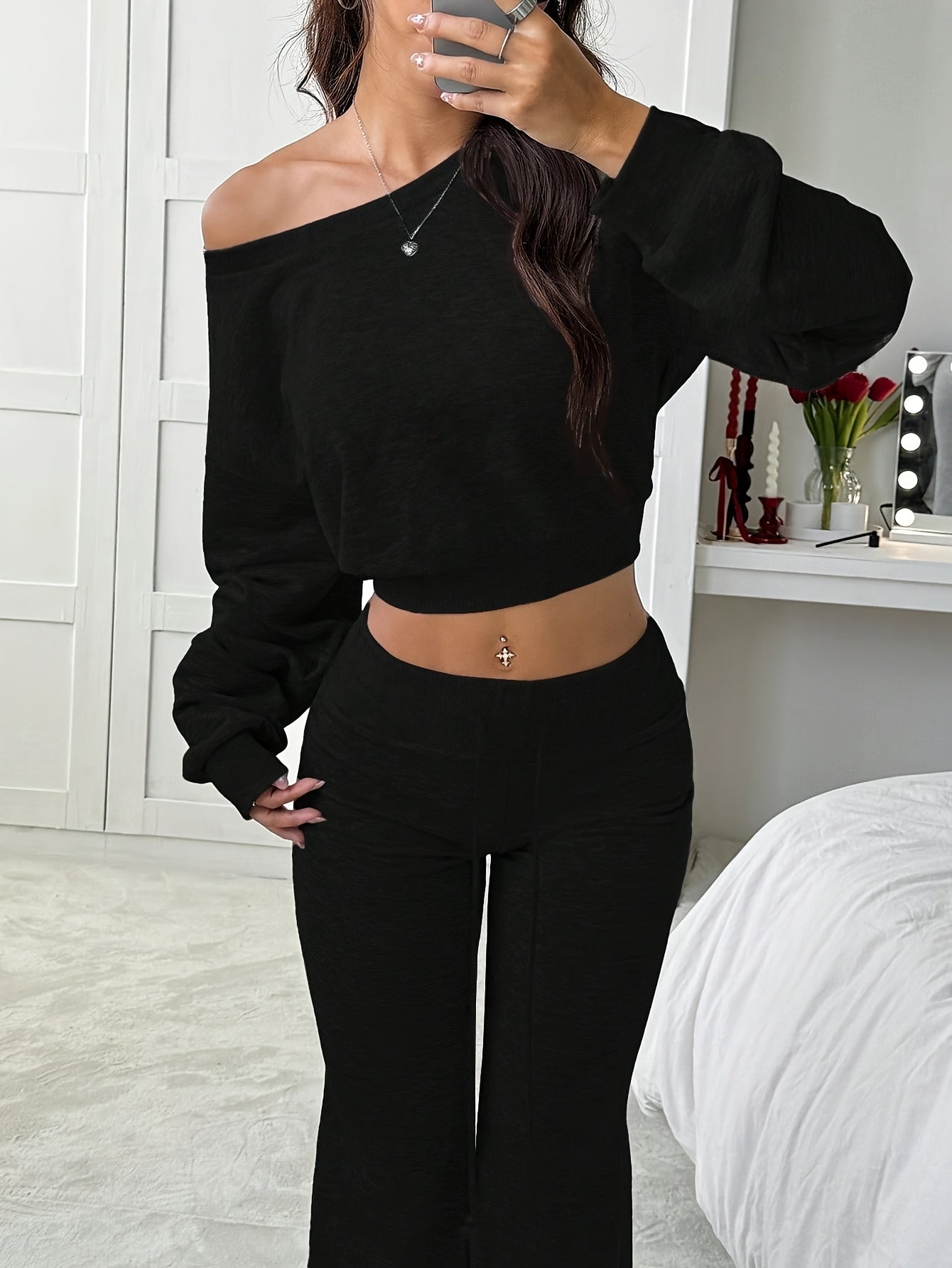 Women’s Sweatshirt Set | Rib-Knit | Cozy Warm Comfort | Polyester