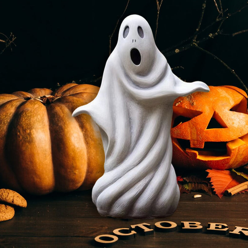 Cute Halloween Ghost Ornament Resin Decor for Spooky Seasonal Display