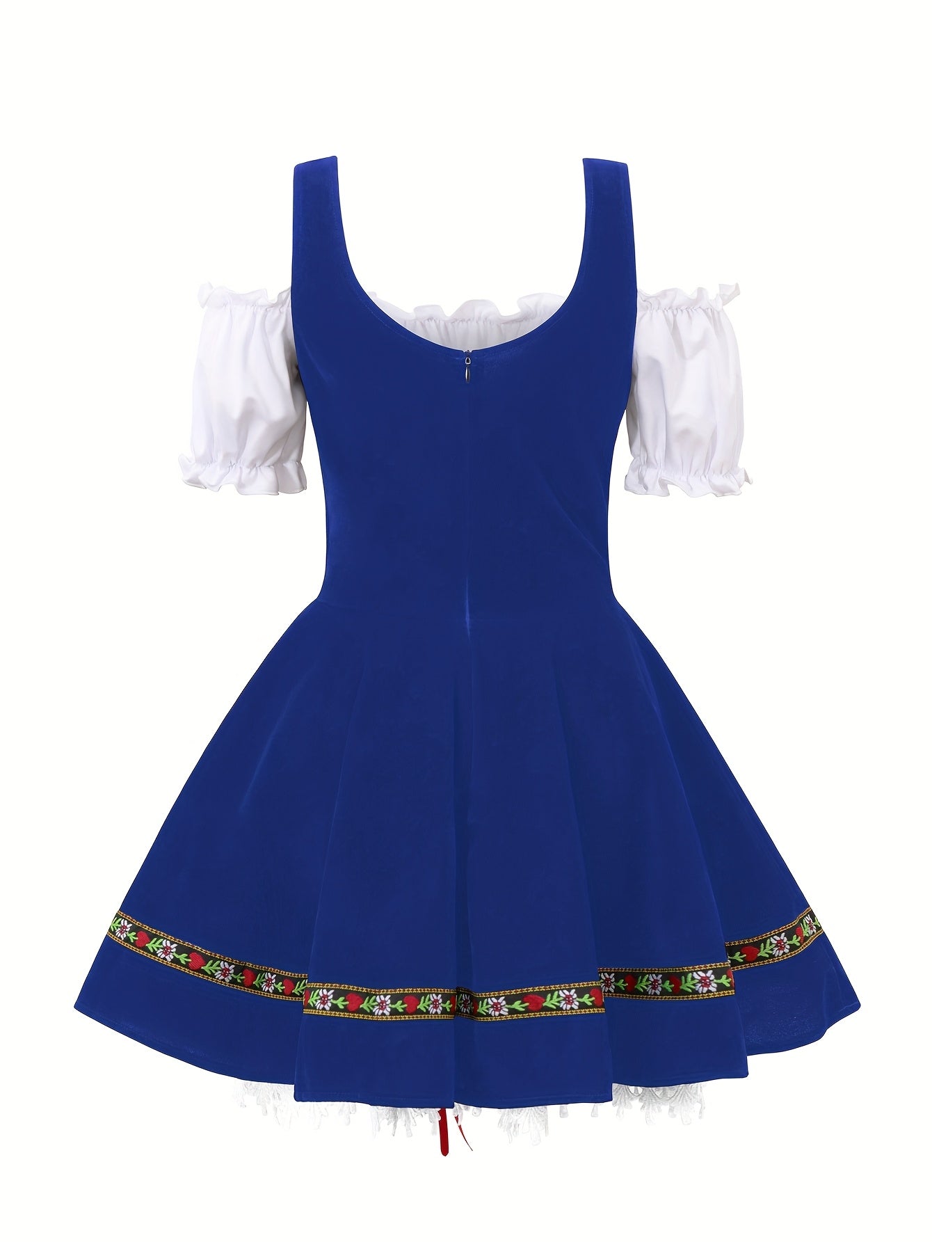 Women's Bavarian Dirndl Dress with Lace-Up Corset for Oktoberfest