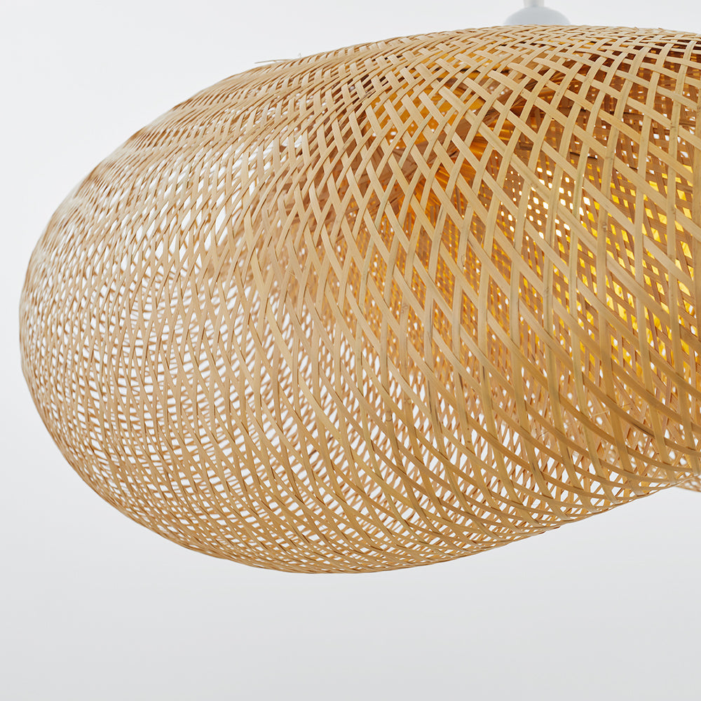 Liora — Handcrafted Bamboo Pendant Light with Rattan Shade