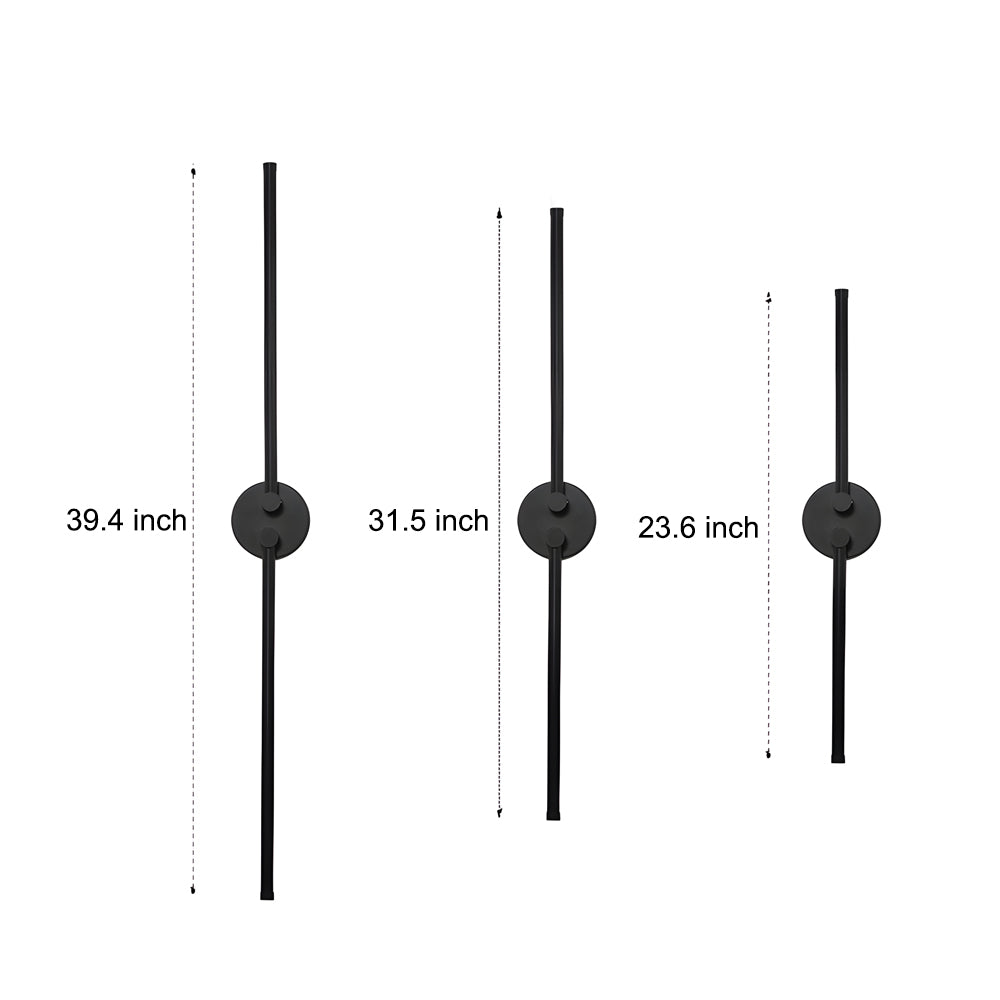 1 PC Black Modern Rotatable Linear LED Wall Sconce Light by Taavita